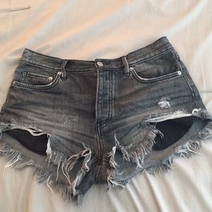 Free People Ripped Jean Shorts